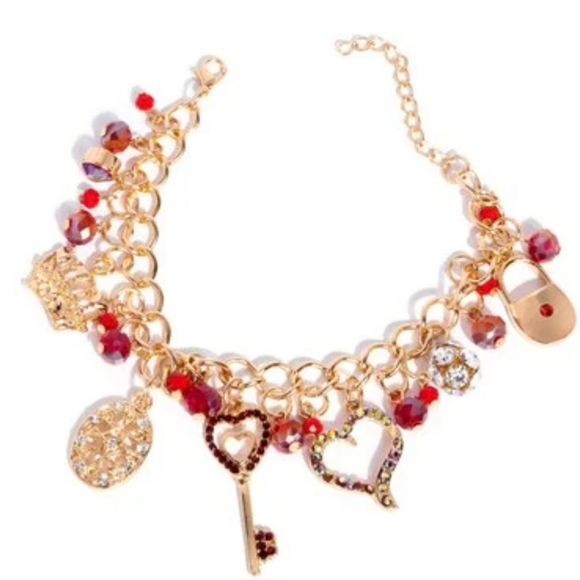 Paparazzi Gold Bracelet with Red Charms - Picture 3 of 7